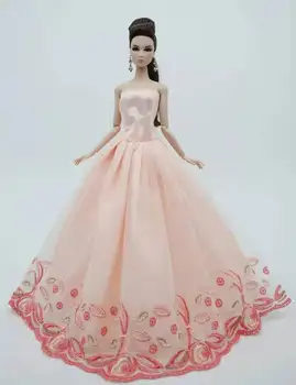 Moda ışık Pembe Çiçek Prenses düğün elbisesi İçin barbie bebek Giysileri Parti Kıyafeti 1/6 BJD Bebek Aksesuarları Oyun Evi DIY Oyuncak