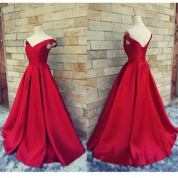 Kırmızı Zarif Balo Uzun V Boyun robe de soiree Resmi vestido de festa Güzel akşam Balo elbisesi anne gelin elbiseler