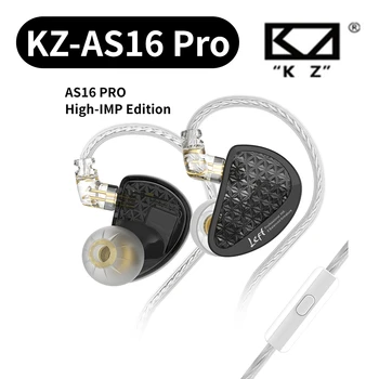 KZ AS16 Pro Kulaklık 8 Dengeli Armatür Ünitesi HIFI Bas Müzik Kulaklık kulak içi kulaklıklar Gürültü İptal Kulakiçi Spor Kulaklık
