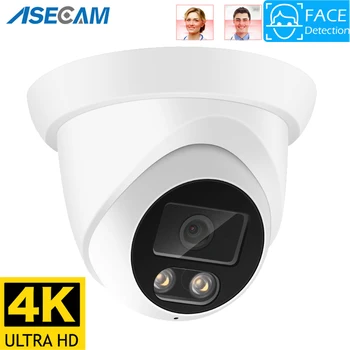 8MP 4K IP kamera açık yüz algılama ses çift ışık H. 265 Onvıf CCTV Metal Dome POE gözetim güvenlik RTSP
