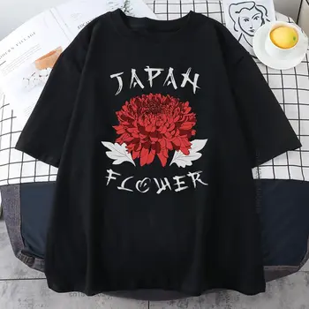 Japonya Çiçekler Anime Baskılı Grafik T Shirt Kızlar Yaz Saf günlük t-Shirt Tarzı Tatlı Yeni Tees Moda kadın T Shirt