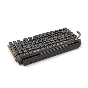 83 Tuşları Oyun Klavyeleri Retro Daktilo Klavye kablosuz bluetooth Klavye USB Mekanik Punk Keycaps PC İçin