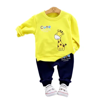 Yeni Bahar Sonbahar Bebek Kız Giysileri Çocuk Erkek Giyim Bebek T-Shirt Pantolon 2 adet / takım Toddler Rahat Kostüm Çocuklar Eşofman